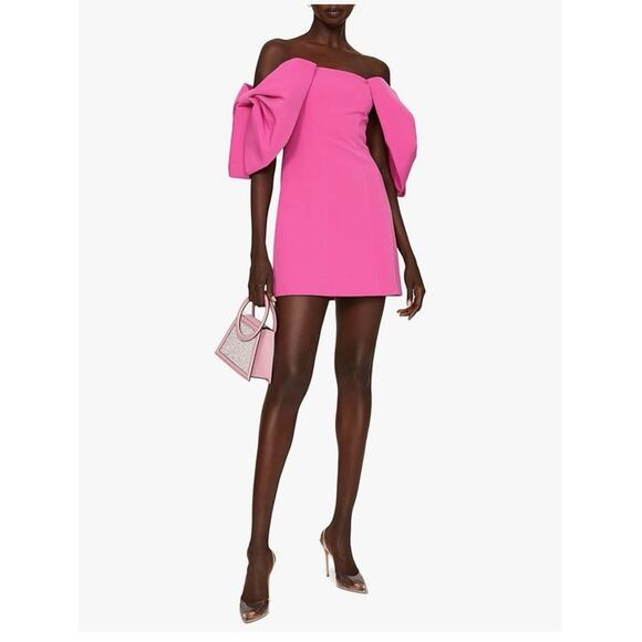 TOCCIN Bow Sleeve Pink Mini Dress size 2 - Picture 14 of 16